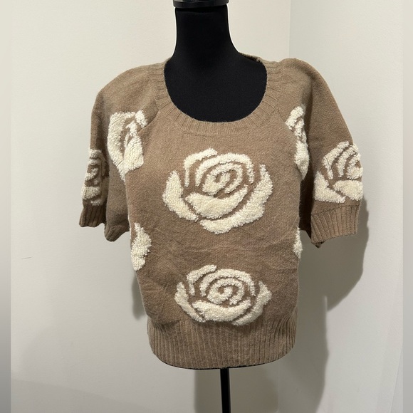 CIDER FLORAL KNIT SHORT SLEEVE SWEATER 2XL - Picture 2 of 7